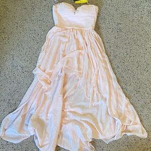 Elegant Pink formal split level dress